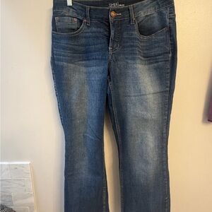 Time and Tru Dark Blue Bootcut Jeans woman's 14 petite very soft